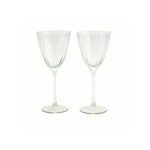 Tabletops Gallery 2 Piece 11.5 Ounce Wave Wine Glass Set - Green