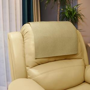 Non Slip Headrest Cover for Furniture Slipcovers,Faux Leather Headrest Protector for Recline Chair Vinyl Head Protector Cover for Sofa,Theater Seat Cover for Home & Office 17x27 in, Beige