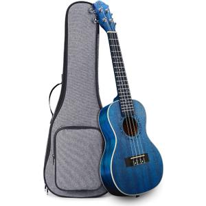 Concert Ukulele Ranch 23 inch Professional Wooden ukelele Instrument with Online 12 Lessons and Gig Bag - Small Hawaiian Guitar - Starry Blue