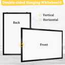 Double-Sided Magnetic Whiteboard, 24" x 18" Dry Erase Board Black Aluminum Frame for Wall, White Board Dry Erase Marker Board for Kitchen, Memo, School, Home, Office