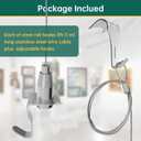 16 Pcs Picture Rail Hanging System,Picture Rail Hooks Molding Hooks Picture Rail Hangers,Adjustable Picture Wire Hooks Kit with 3ft (1 m) Length Cable with Loop,Picture Hanging Kit