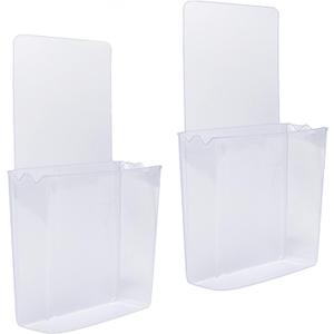 Remote Holder Wall Mount Damage-Free (2 Pack), Clear and Strong Self-adhesive Universal Media Organizer Storage Box for Mobile Phone,Remote Control,Keys,Pens etc