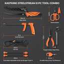 KastKing SteelStream 8pc Fishing Tool Kit - Fishing Pliers with Lanyard, Fillet Knife, Floating Fish Lip Gripper, Fishing Braid Scissors, Tool Retractor, Fishing Hook Remover, Bungee Cords