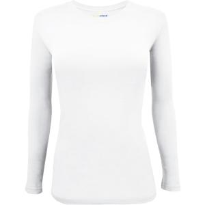 Natural Uniforms Women's Under Scrub Tee Crew Neck Long Sleeve T-Shirt, 
(White, X-Small)