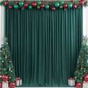10x10ft Wrinkle Free Hunter Green Backdrop Curtain for Parties Soft Fabric Drapes Wedding Dark Green Curtain Backdrop for Birthday Party Decorations Background for Photography 5x10ft,2 Panels