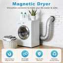 Magnetic Dryer Vent Kit, Quick Connect for 4" Dryers, Save 46 Inches of Space, Strong Magnetic Hold, 3.3FT Hose, Airtight Seal & Reinforced Wall Connector