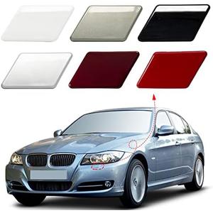 CZShiYue Front Bumper Headlight Washer Nozzle Cover Cap Fit for BMW 3 Series E90 E91 2009 2010 2011 61677211209 61677211210 (Unpainted, Left Driver Side)