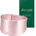 Joyhabit Silk Sleep mask | 100% Mulberry for Women Men Ultra Soft Blackout Eye Cover with Adjustable Band, Breathable No Eye Pressure, Ideal for Sleep, Travel, Naps & Meditation, Lotus Pink