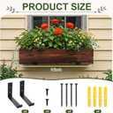 Novabright 24 Inch Wood Window Planter Box with L-Bracket,Wood Color, 3.6 x 6.5 x 5.3 inches