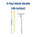 SPARTA 48" Fiberglass Replacement Handle with 3/4" Acme Thread Tip, Polyester Veil Reinforced, Hanging Cap, Commercial Cleaning, Yellow