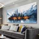 New York City Wall Art Modern Abstract Wall Art For Living Room 24 × 48 In
