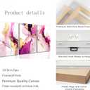 3 Pcs Pink Gold Canvas Wall art Modern Abstract Geometric Luxury Fluid Blush Marble Painting Pictures Wall Decor Posters Print Artwork for Living Room Office Bathroom Bedroom Home Decoration