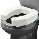 Lunderg Padded Toilet Seat Riser for Seniors - Adds 3 inches. Universal Fit - FIRM Raised Toilet Seat Cushion with High-Density Foam for Enhanced Comfort & Elevation. Post-Surgery Must have (White)