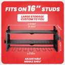 32" W Power Tool Storage Organizer Wall Mount with Charging Station Built in 8 Outlet Power Strip Large 8 Drill Holder Heavy Duty Power Tool Storage Rack Tool Shelf for Garage Organization Black