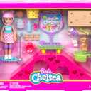 Barbie Chelsea Doll & Skate Park Playset with 2 Puppies, Skate Ramp, Scooter & 15+ Accessories, Brunette Small Doll with Blue Eyes