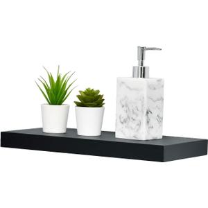 WELLAND Simons Floating Wall Shelf Ledge Shelves, 18-Inch, Black