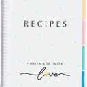 8.5 x 11 Waterproof Recipe Holder Holds 300 Recipes, Blank Recipe Book to Write in Your Own Recipes, Recipe Binder, Recipe Book Blank, Recipe Notebook, Cookbook Binder, Recipe Journal, Blank Cookbook