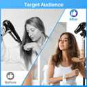 Hair Dryer Stand - 64.5 inch Height Adjustable Hands-Free Lazy Blow Dryer Holder with 180 Degrees Rotatable Larger Clamp Non-Slip Tripod, for Bathroom, Vanity, Makeup Room Floor or Countertop Pet Salon