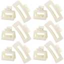 Hair Accessory Set for Women and Girls - 6 Large Rectangle Clips for Thick Hair, 6 Small Clips for Thin Hair (White)