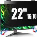 Magnetic 22 Inch Computer Privacy Screen for 16:10 Aspect Ratio Widescreen Monitor, Eye Protection Anti Glare Blue Light Privacy Filter Shield, Removable Hanging 22in Protector