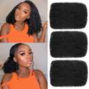 Unionbeauty Afro Kinky Bulk Human Hair 12 Inch 3 Packs Natural Black Afro Kinkys Bulk 100% Human Hair for Micro Twist Dreadlock Extensions Loc Repair Afro Kinky Bulk Human Braiding Hair 30g/Pack 1B#