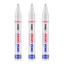 White Paint Markers, 3 Pack Oil-Based Waterproof Quick Dry Permanent Paint Pen Set for Rocks Painting, Wood, Fabric, Plastic, Canvas, Glass, Mugs, Metal, Tire, Stone, DIY Craft