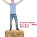 OWLHAUS Realistic Large Hay Bale, Real Straw, 32x16x16in