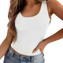 Zeagoo Women's Double Lined Square Neck Tank Top Sleeveless Basic Crop Tops Trendy Y2K Going Out Tops