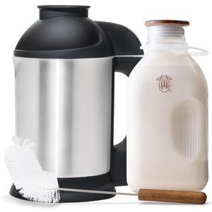 Almond Cow Nut Milk Maker Essentials Bundle - Includes Plant-Based Milk Maker, 60 fl oz Glass Pitcher with Lid & Spout, and 13 Cleaning Brush - DIY Nut Milk, Perfect Accessories for Homemade Nut Milk