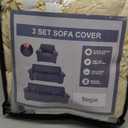 Fanfanwin 3 Pcs Furniture Sofa Cover Set Couch Cover Living Room Chair Covers Armchair Stretch Washable Couch Slipcover for Christmas Loveseat Large Oversized Sofa Cushion High Elastic(Begie)