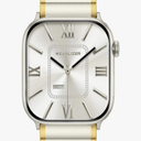 Wearlizer Two Tone Metal Band Compatible with Apple Watch Bands 40/38/41/42/44/45/46/49mm Women Men, Dressy Rectangular Chain Design Durable Stainless Steel Bracelet for iWatch Series 11-1/SE/Ultra