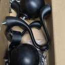 Curtain Rods for Windows 48 to 84 inch, 1inch Decorative Blackout Wrap Around Curtain Rod Set,Matte Black Splicing Heavy Duty Metal Curtain Rod with Brackets (37"-98"-1Pack)