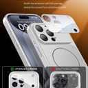 TOBOVON for iPhone 15 Pro Case with Camera Lens Protector, Compatible with MagSafe, Slim Matte Magnetic Shockproof Phone Cover for iPhone15 Pro, Silver