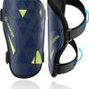 Shin Guards Soccer Kids Youth, CE Certified Airsfish Shin Guard Protection Gear for 2-18 Years Old Boys Girls Teenagers High Impact Resistant Breathable Comfortable 1 Pair 4 Sizes (Small, Navy)