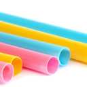 Jacent Jumbo Smoothie Straws: 36 Count per Pack, Disposable Big Plastic Drinking Straws for Milkshakes, Drinks, Smoothies