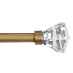 Kenney 66-in to 120-in Burnished Brass Steel Single Curtain Rod with Finials