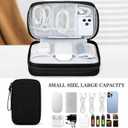 FYY Electronic Organizer, Large Travel Cable Organizer Bag Pouch Electronic Accessories Carry Case Portable Waterproof Double Layers All-in-One Storage Bag for Cable, Cord, Charger, Phone, Black