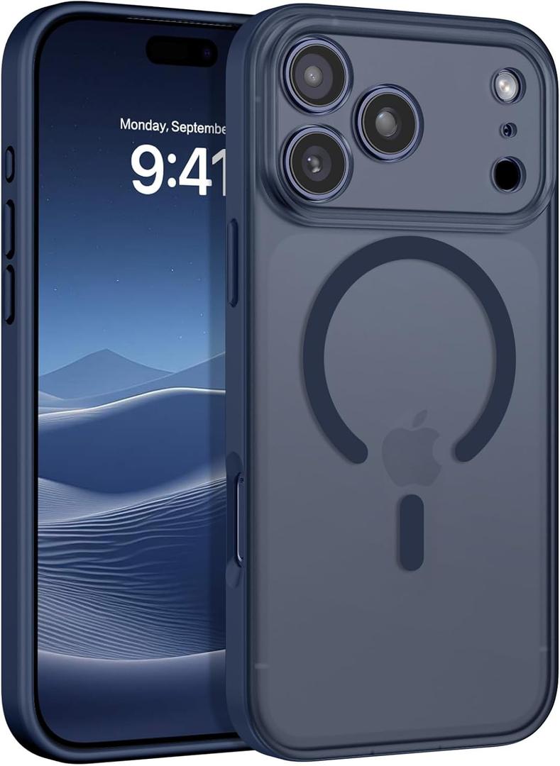 BENTOBEN Magnetic for iPhone 17 Pro Case 2025 [Compatible with Magsafe] [Full Camera Wrapped] Translucent Matte Phone Case iPhone 17 Pro Slim Shockproof Women Men Protective Cases, Deep Blue