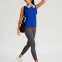 YYV Women's Workout Tank Tops Lightweight Sleeveless Workout Tops Loose Fit Yoga Athletic Running Shirts (Blue, L)