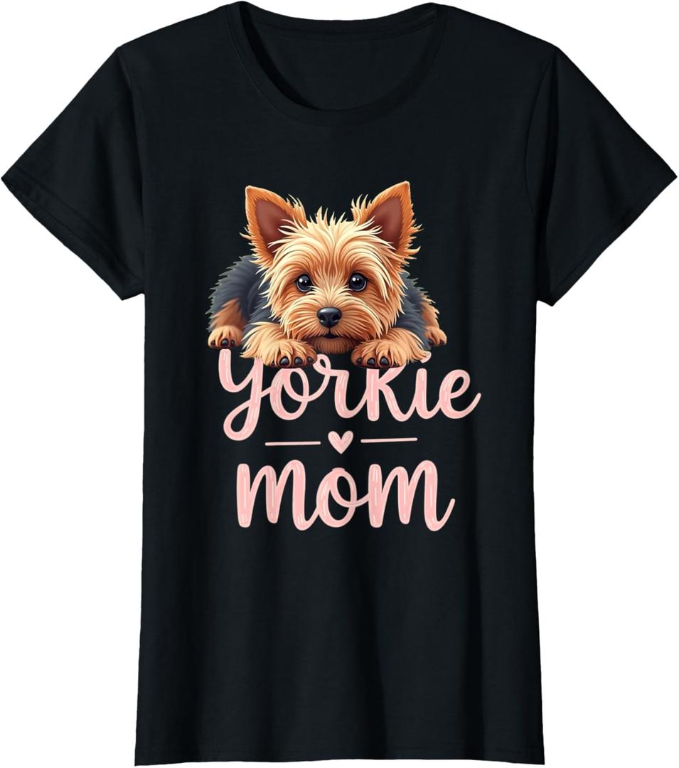 Yorkshire Terrier Mom Dog Yorkie Mama Cute Puppy T-Shirt, Medium