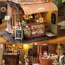 TuKIIE DIY Miniature House Kit with Furniture, 1:24 Scale Creative Room Wooden Mini Dollhouse Plus Dust Proof & Music Movement for Kids Teens Adults(Encounter with Time)