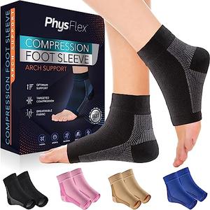 Ankle Brace for Women & Men - Compression Socks 20-30mmHg, Achilles Tendonitis, Plantar Fasciitis Relief, Sprained Ankle, Heel Spurs, Foot Swelling & Fatigue, Arch Support (1 Pair) M