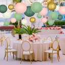 Paper Lanterns Decorative, Hanging Paper Lantern Decorations for Valentines Day Decorations Graduation Wedding St. Patrick's Day Neutral Baby Shower Home Decor Sage Green/Pink/Gold 21pcs