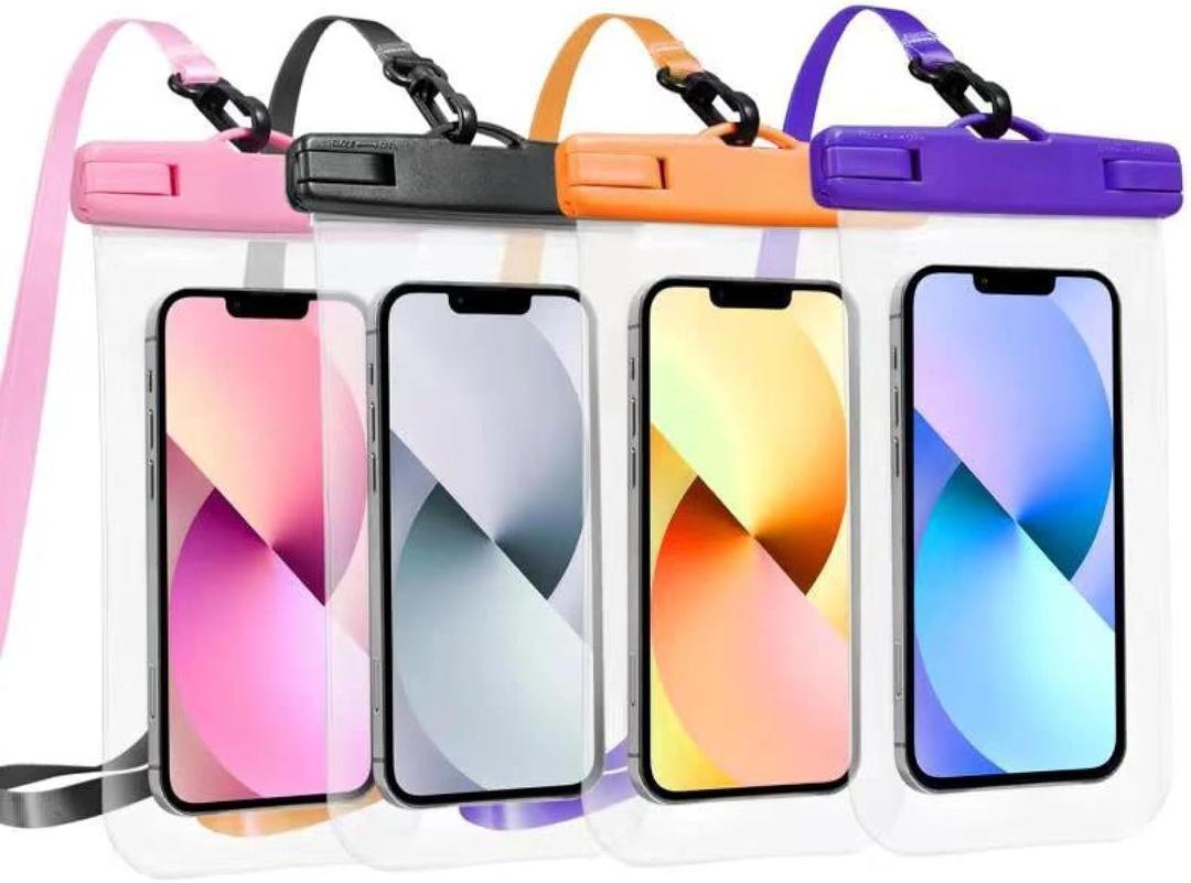 Smartphone Waterproof Bag Double-Sided HD Transparent 7-inch Universal (azure)