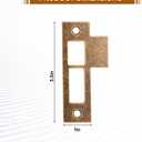4pcs Antique Brass Door Strike Plate Latch with Screws Solid Brass Replacement Latch Striker Keeper for Mortise, Vintage, Striker, Keeper (3.5inch)