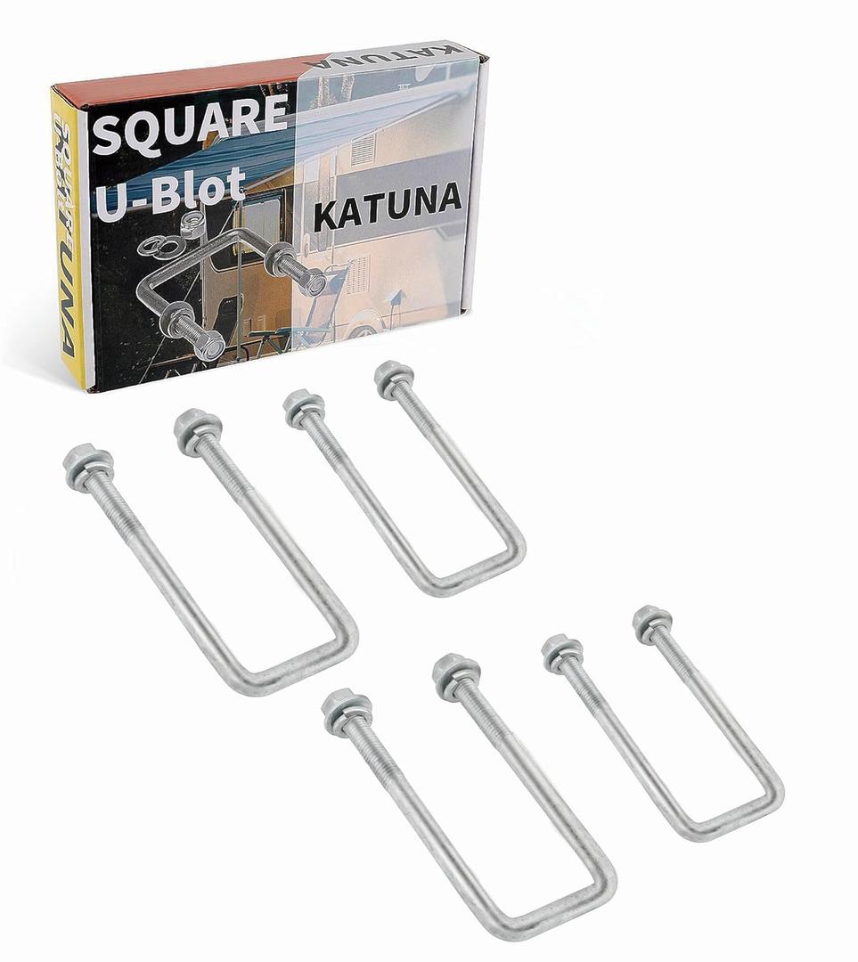 4Pack 1/2" x 3-1/16"x 4-5/16" Square U-Bolts, Hot-dip Galvanized Square U-Bolt Boat Trailer U-Bolts with Washers and Nuts for Sailboat Trailer Automobiles Industrial Part.