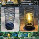 Solar Lanterns Outdoor Waterproof Lights Garden Decorations, Black Metal Lantern Decor,Solar Powered LED Lamp for Patio Tabletop Porch Deck Yard (8.2(1pcs))