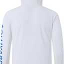 Men’s Sun Hoodie Fishing Shirts UPF 50+ UV Protection Long Sleeve Rash Guard Lightweight SPF Swim Running Quick Dry (White, XXL)
