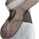 Womens Sun Hat Wide Brim UPF50+ Outdoor Sun Protection Ladies Fishing Hat with Neck Flap Detachable Face Cover (One Size, Light Green)