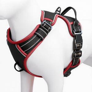 No Pull Dog Harness, No Chock Reflective Adjustable Soft Padded Pet Vest with Easy Control Handle, Easy Wearing with Stylish, Reinforced Knot, 2 Buckles XS